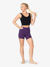 Women's bamboo cross-over purple shorts 