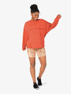 Women's bamboo long sleeve pullover orange top 