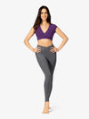 Women's cap sleeve bamboo purple crop top 