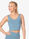 Women's longline bamboo light blue tank top 