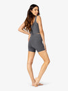 Women's longline bamboo grey tank top 