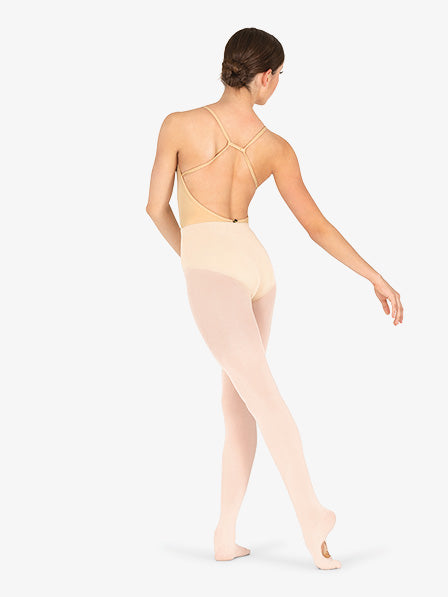 Girls' premium convertible dance tights in light pink