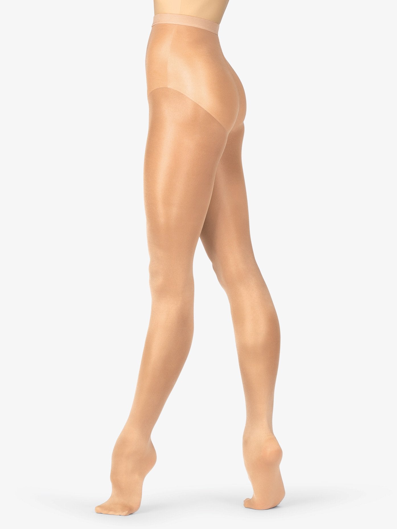 Adult Plus Size True Bare Shiny Footed Tights