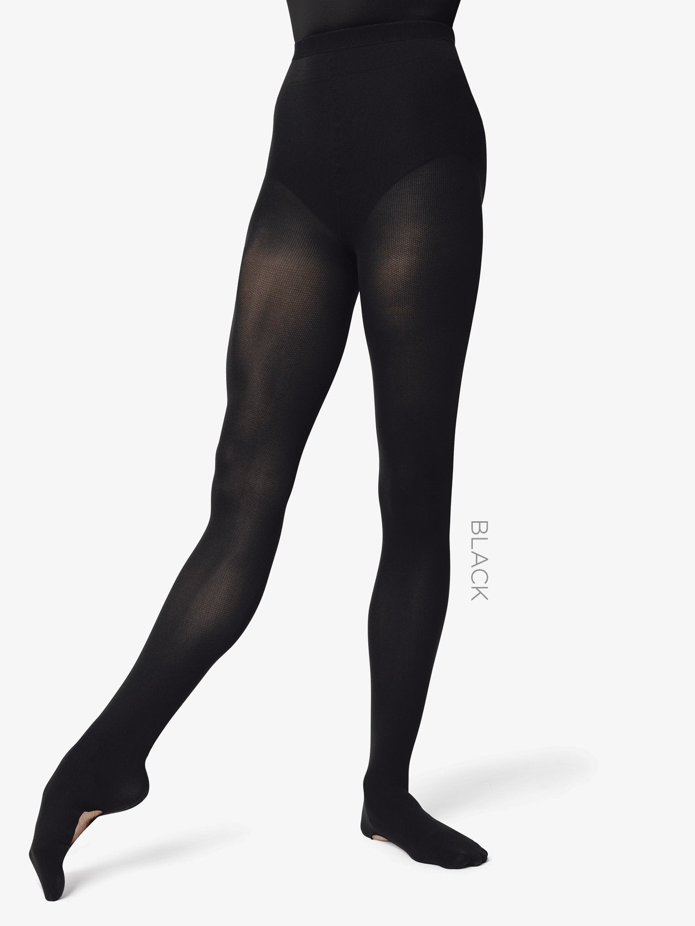 Women's Mariia mesh back seam convertible black tights