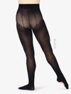 Girls' mesh back seam convertible black tights