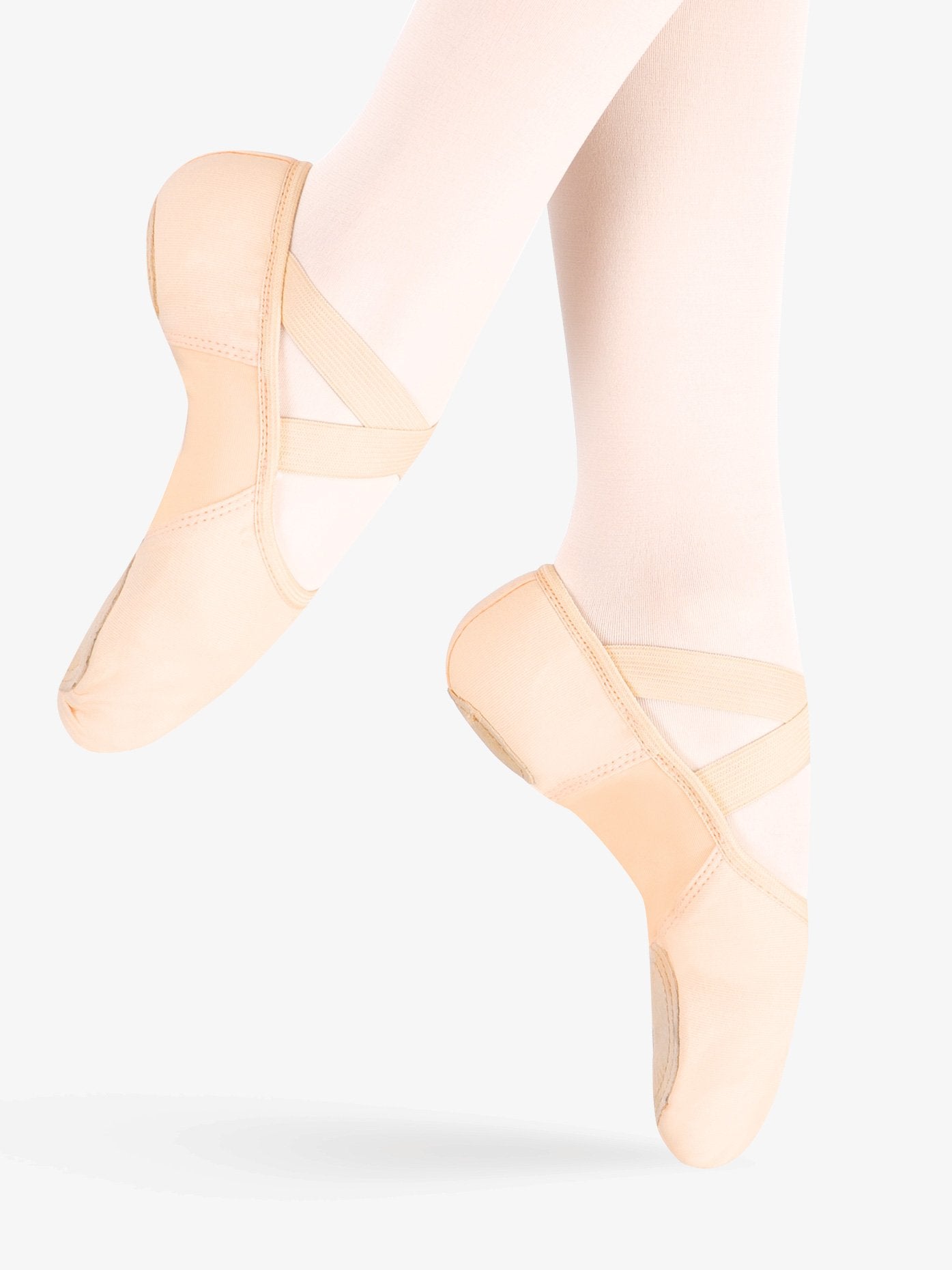 Women's canvas pink ballet shoes with nylon spandex insert and split sole for optimal flexibility and comfort