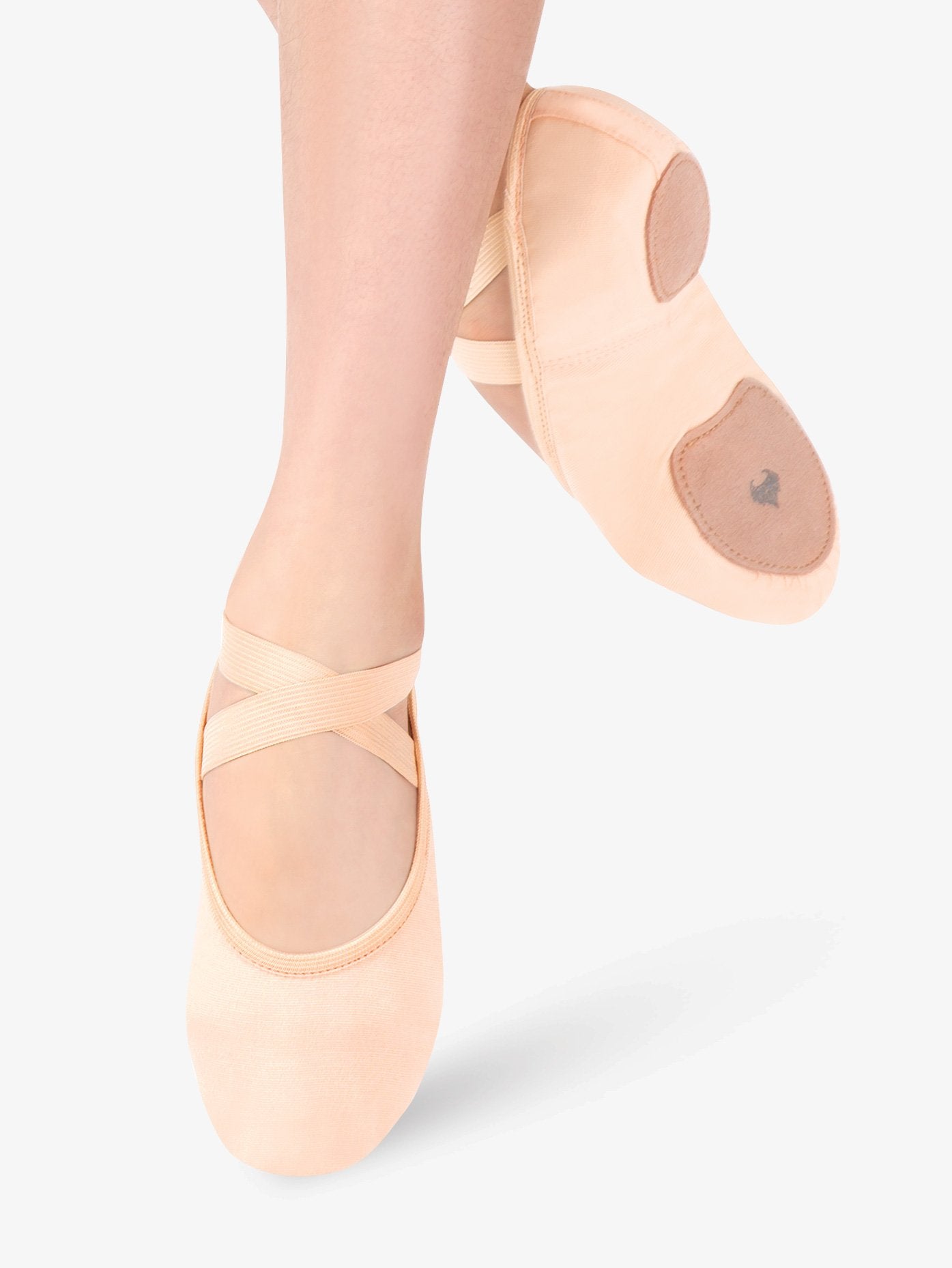 Womens Stretch Canvas Split Sole Pink Ballet Shoes