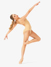 Womens Stretch Canvas Split Sole Tan Ballet Shoes