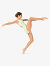 Womens Stretch Canvas Split Sole Tan Ballet Shoes