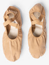 Men's stretch canvas split sole tan ballet slipper