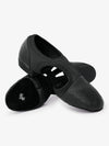 Women's black leather and neoprene modern teaching shoes with comfortable and versatile design