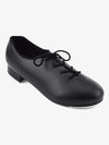 Girls' black lace-up leather tap shoe