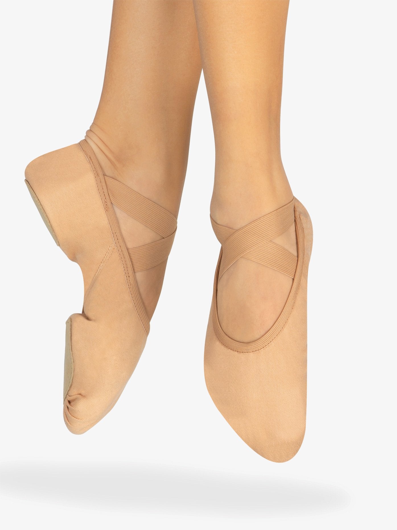 Adult True Bare multi-stretch canvas tan ballet slipper with flexible and supportive design