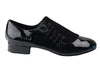 Black Nubuck & Black Patent dance shoes: sleek, stylish footwear