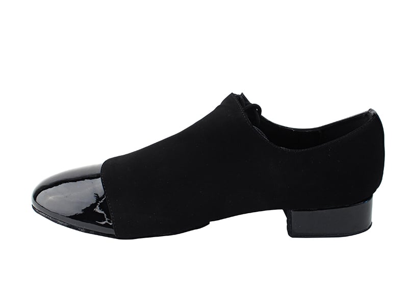 Black Nubuck & Black Patent dance shoes: sleek, stylish footwear