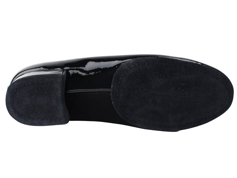 Black Nubuck & Black Patent dance shoes: sleek, stylish footwear