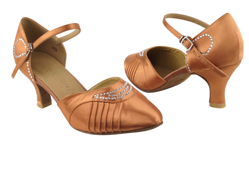 Tan Satin Dance heels