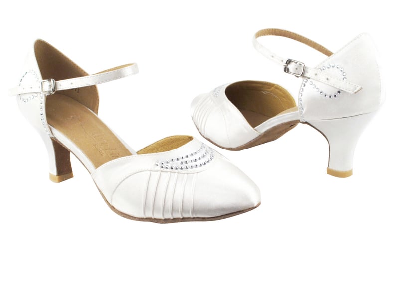 White Satin Dance heels