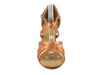 Tan Satin & Flesh Mesh ballroom heels: graceful and breathable footwear