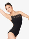 Women's Scallop Lace Illusion Tank Leotard