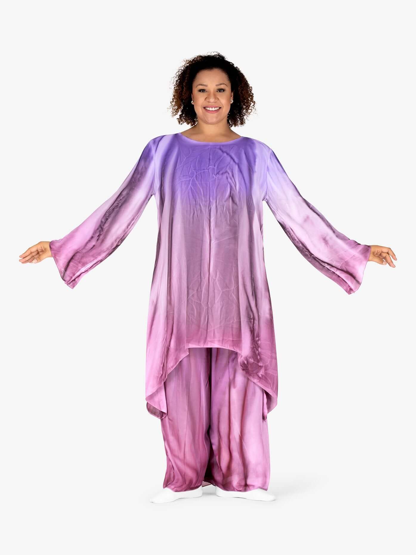 Multicolor adult unisex plus size hand-painted worship palazzo pants