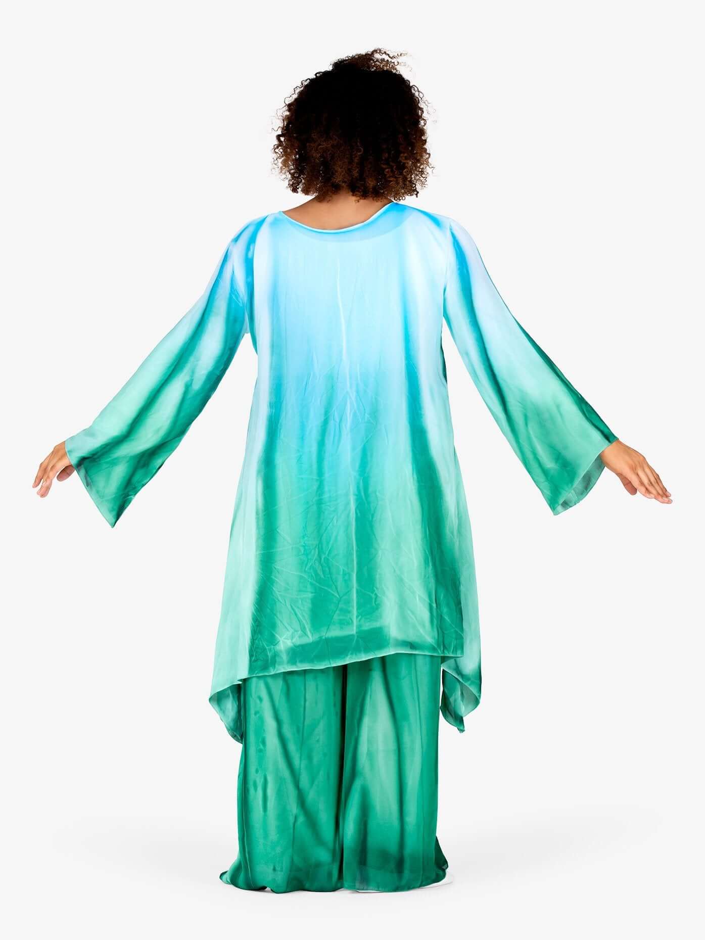 Women's hand-painted multicolor worship long sleeve tunic