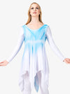 Women's plus size hand-painted handkerchief dress with artistic detailing