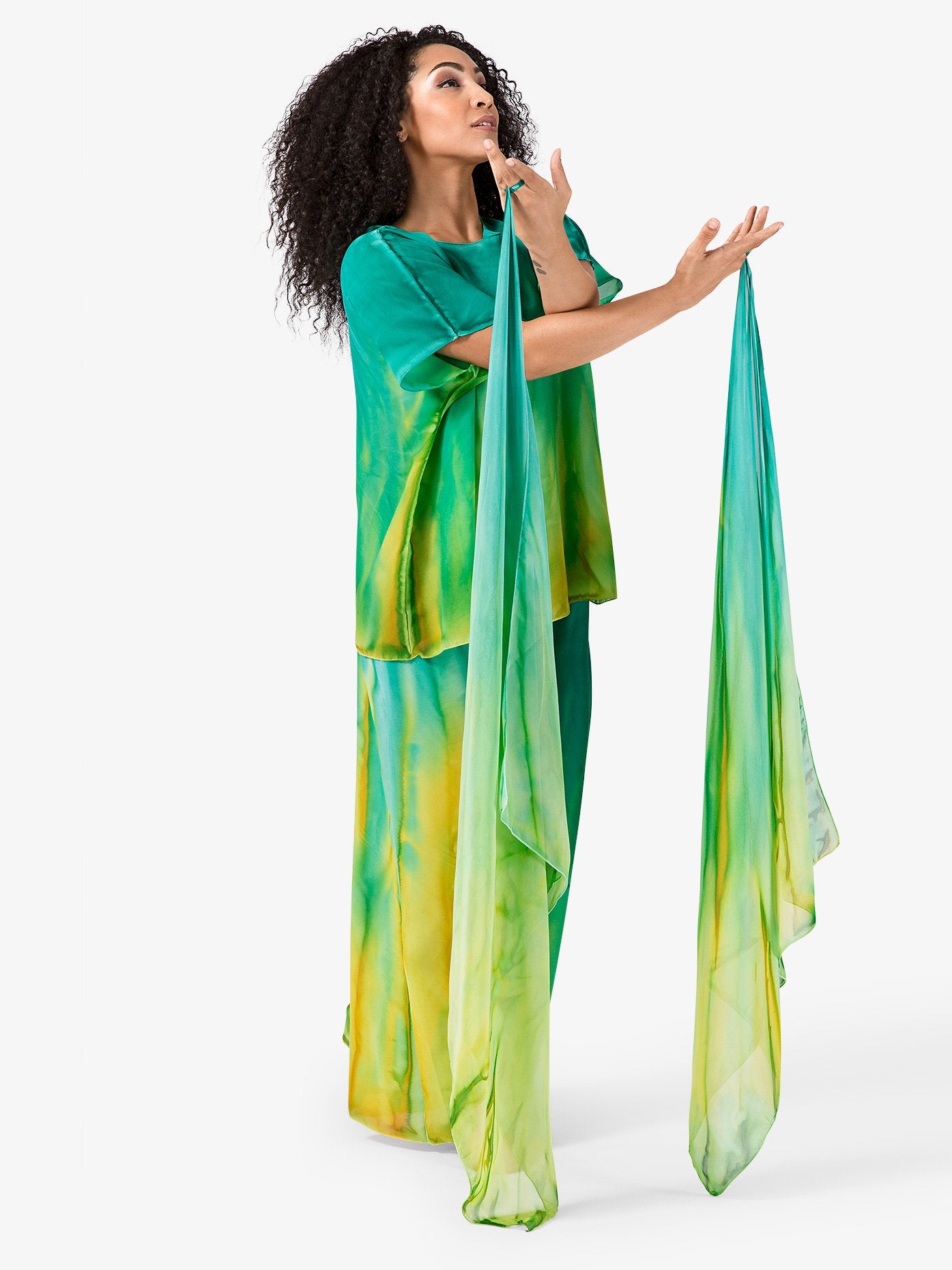 Worship hand-painted finger drape with elastic loop featuring artistic detailing