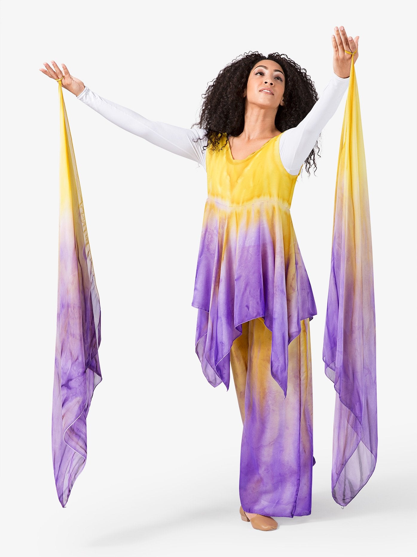 Worship hand-painted finger drape with elastic loop featuring artistic detailing