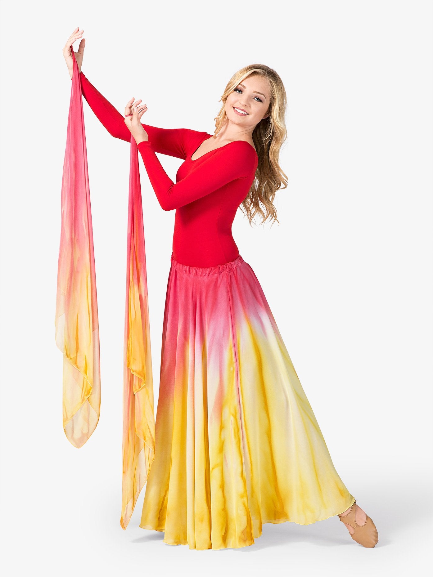 Worship hand-painted finger drape with elastic loop featuring artistic detailing