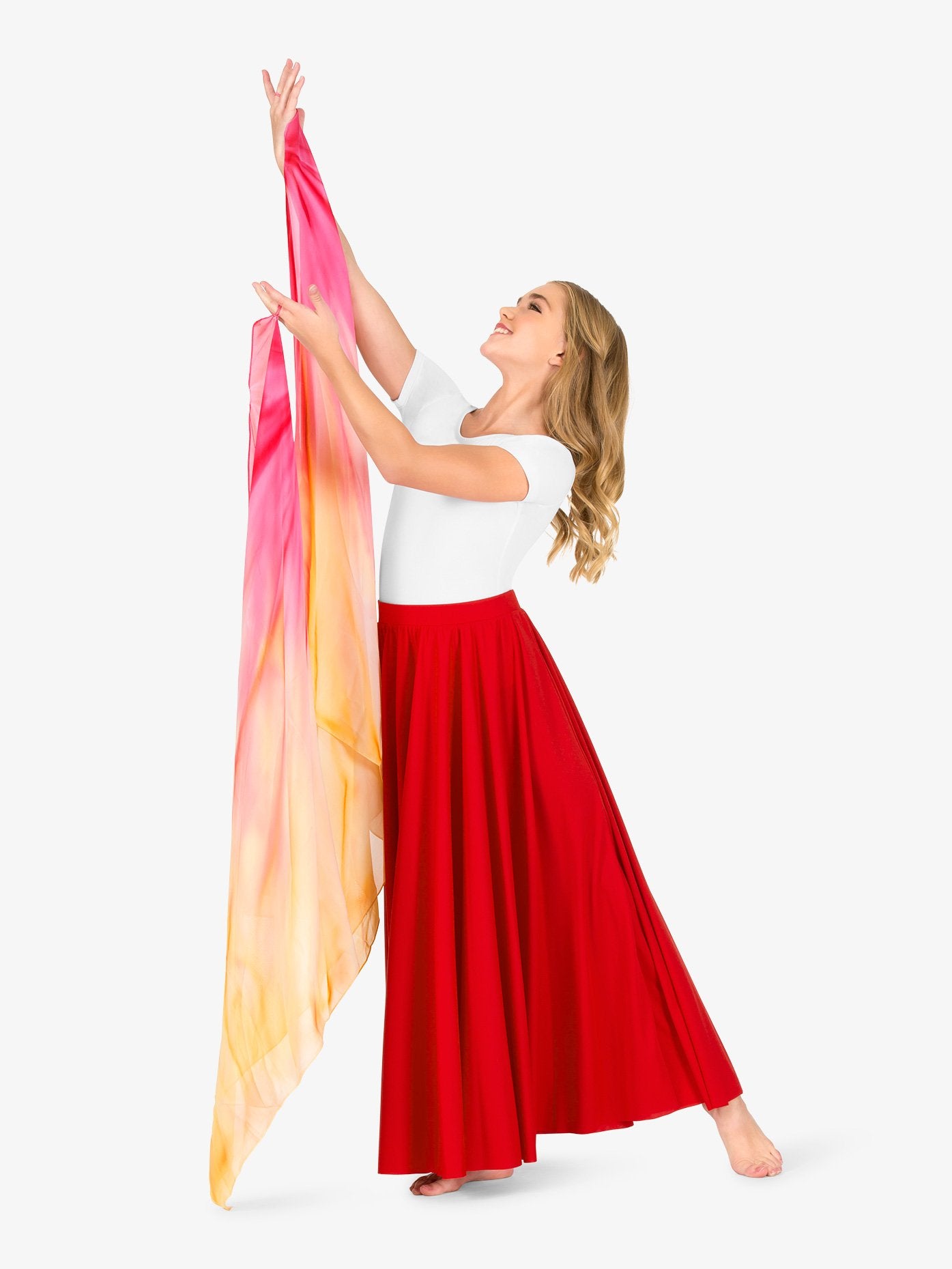 Worship hand-painted finger drape with elastic loop featuring artistic detailing