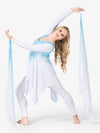 Worship hand-painted finger drape with elastic loop featuring artistic detailing