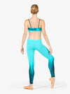 Hand-painted ombre turquoise women's leggings