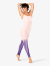 Pink and purple hand-painted camisole unitard for women