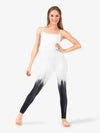 Black and white hand-painted camisole unitard for women