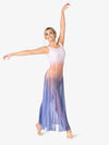 Women's hand-painted long tank mesh lyrical dress with intricate artistic design