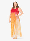 Women's plus size hand-painted long tank mesh lyrical dress