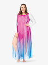 Women's plus size hand-painted long tank mesh lyrical dress