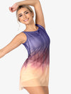 Hand-painted short mesh tank lyrical dress for women