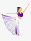 Hand-painted white and purple women's long lyrical skirt