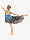 Hand-painted lace tank lyrical overdress in blue and black for women