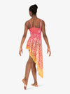 Hand-painted pink and yellow women's lace tank lyrical overdress