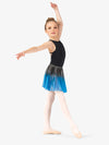 Hand-painted blue women's pull-on ballet skirt