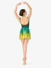 Hand-painted green women's pull-on ballet skirt