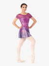 Hand-painted purple women's pull-on ballet skirt