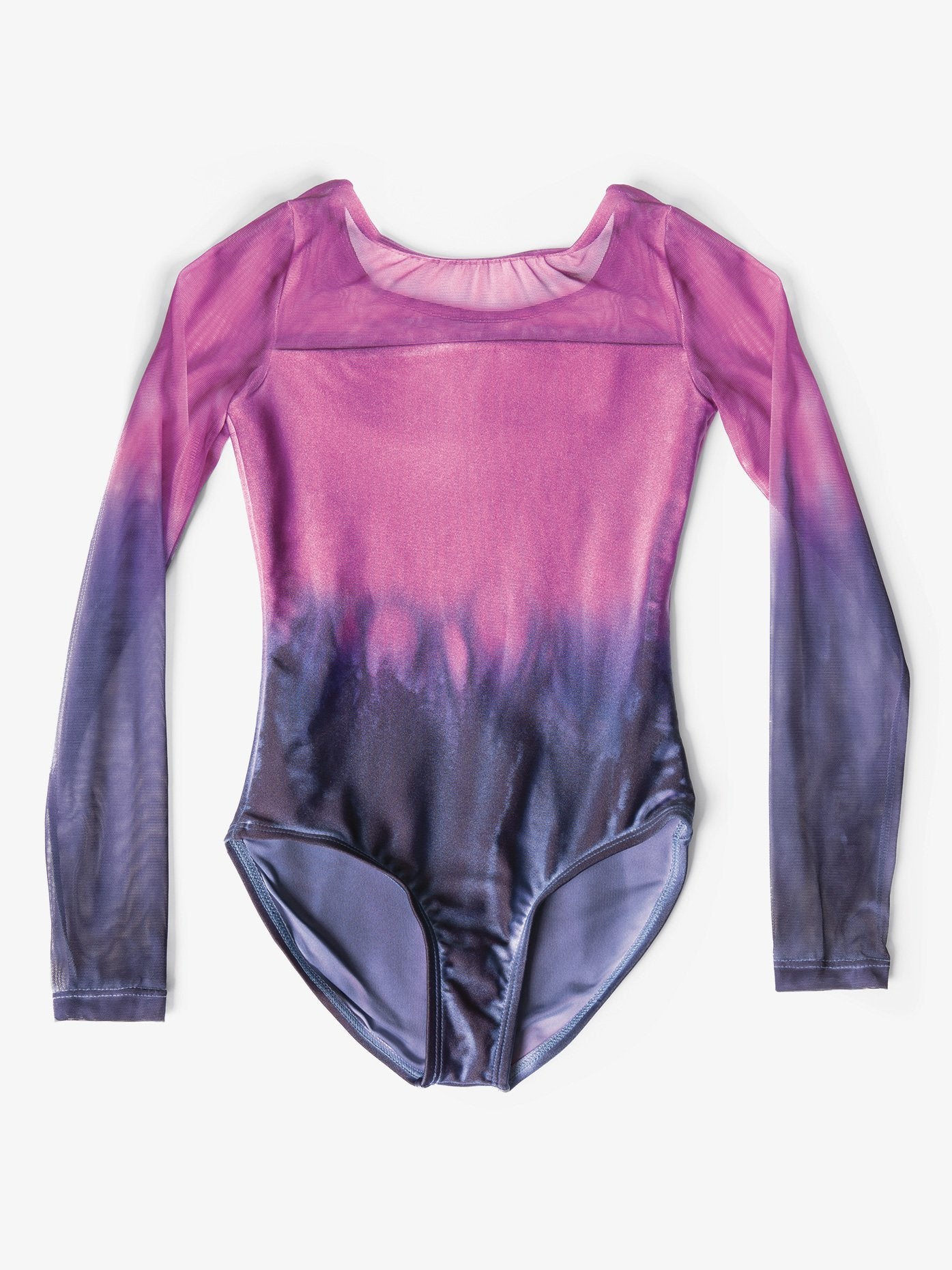 Hand-painted pink and black women's long sleeve leotard