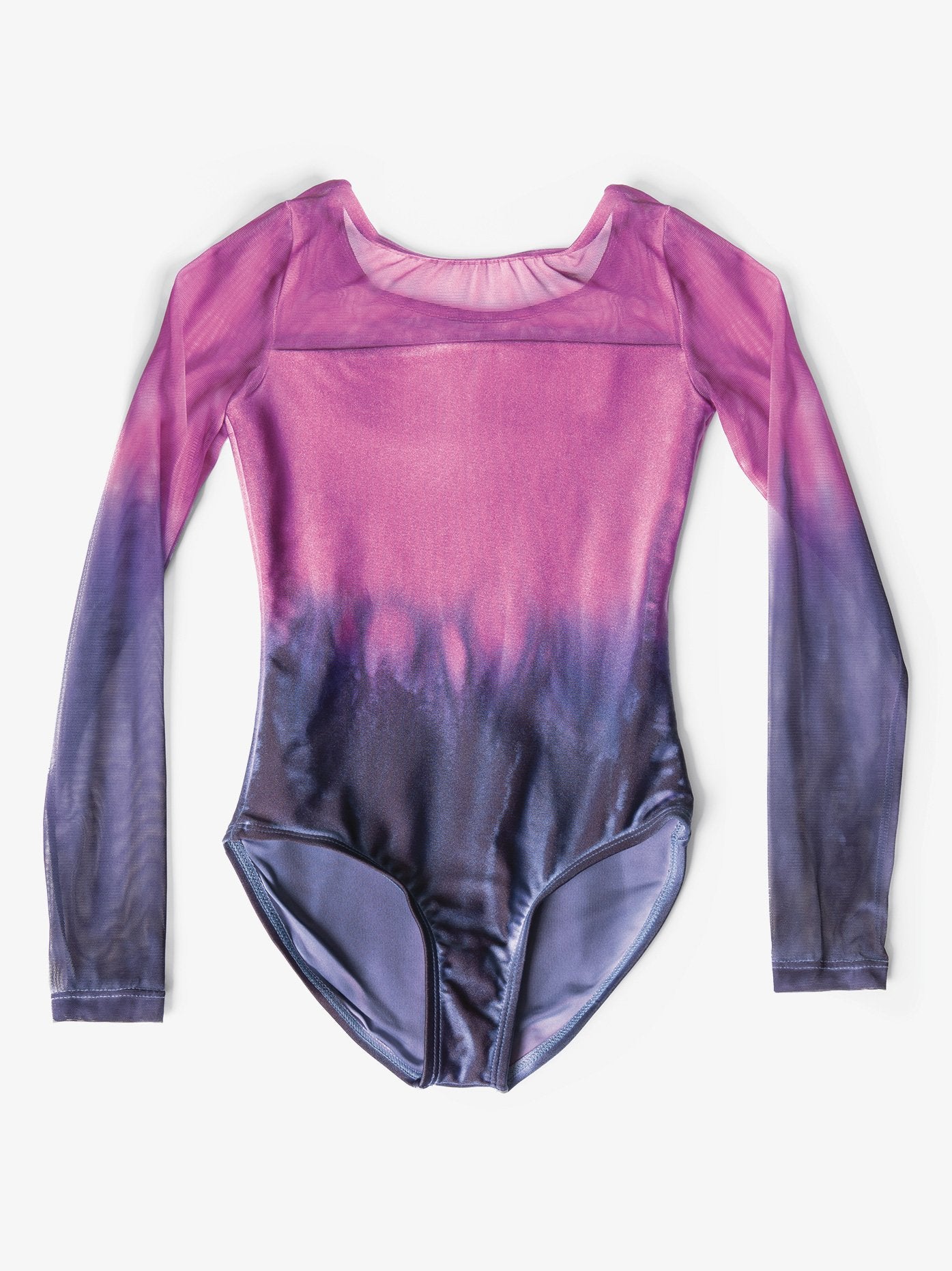 Hand-painted pink and black girls' long sleeve leotard