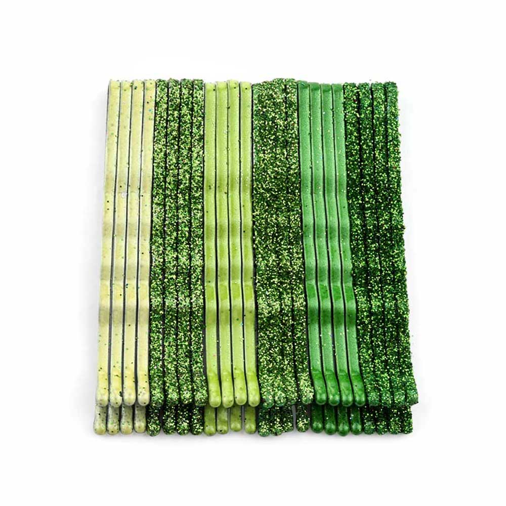 Set of 24 green bobby pins for hair styling